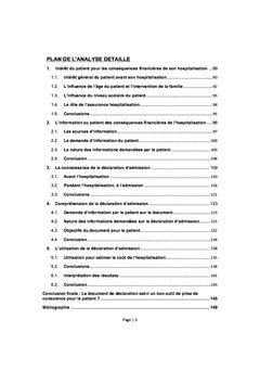 Consequences financieres de l'hospitalisation