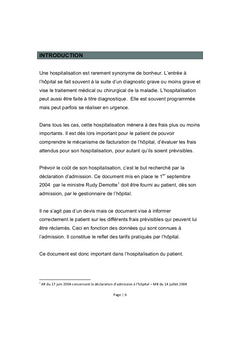 Consequences financieres de l'hospitalisation