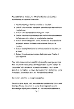 Consequences financieres de l'hospitalisation