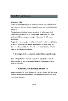 Consequences financieres de l'hospitalisation