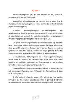 Utilisation de Bacillus thuringiensis comme bio-insecticide