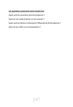 Utilisation de Bacillus thuringiensis comme bio-insecticide