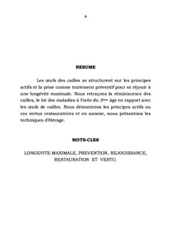 Les oeufs des cailles