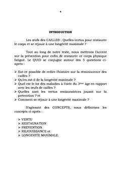 Les oeufs des cailles