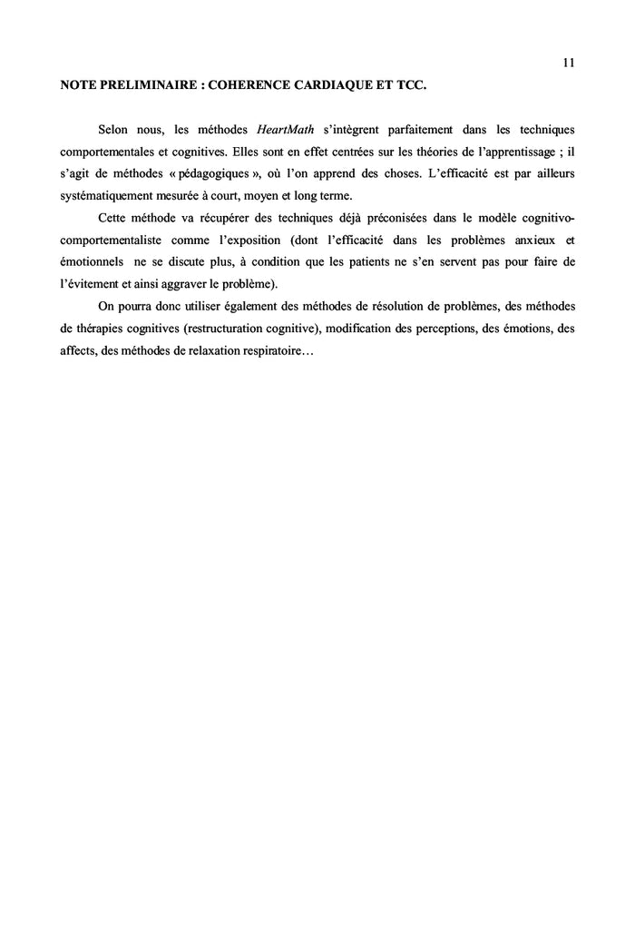 L entrainement a la cohérence cardiaque dans la gestion du stress