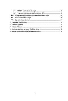 Système d'information culturelle pour les pays de l'UEMOA