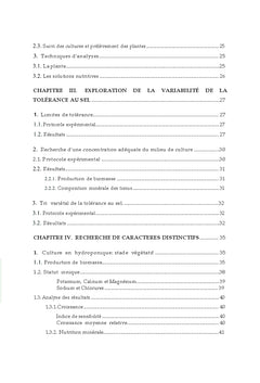 Recherche de variétés de pois chiche tolérant le sel (NaCl)
