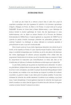 Recherche de variétés de pois chiche tolérant le sel (NaCl)