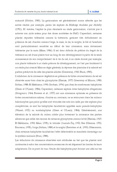 Recherche de variétés de pois chiche tolérant le sel (NaCl)