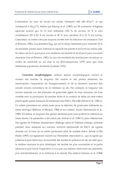 Recherche de variétés de pois chiche tolérant le sel (NaCl)