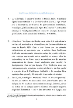 Intelligence artificielle et marchés financiers