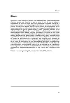 Acquisition et Exploitation d'elements de processus