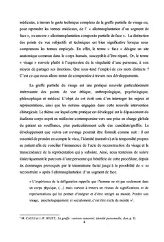 La greffe partielle de visage