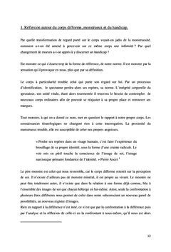 Corps monstrueux, corps difforme dans les arts vivants