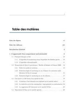 Larges échanges: marché de bloc vs parquet