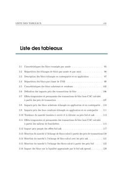 Larges échanges: marché de bloc vs parquet