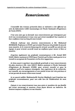 Approche de Commande Floue des Systèmes Dynamiques Hybrides