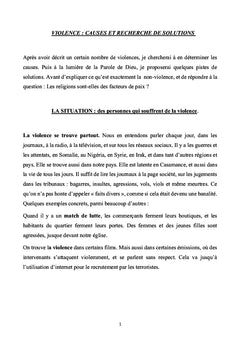 Violence : causes et recherches de solutions
