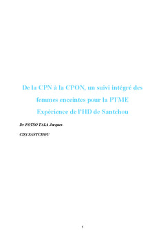 Des CPN aux CPON suivi intégré des femmes enceintes A l'HD de Santchou