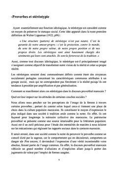 Les stéréotypes stigmatisant la femme: cas des proverbes marocains