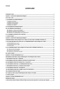 Prédiction du comportement mécanique unidirectionnel des tissus