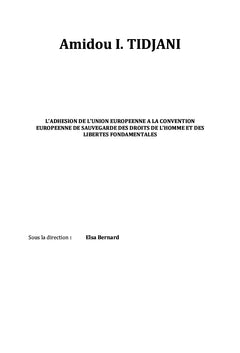 L'adhesion de l'Union europeenne A la CeDH