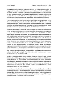 L'adhesion de l'Union europeenne A la CeDH