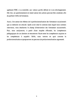 La professionnalisation des formateurs occasionnels