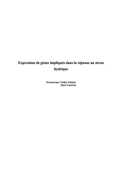 Expression de gènes impliqués dans la réponse au stress hydrique