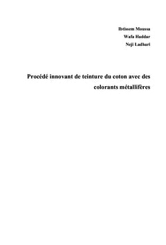 Procede innovant de teinture du coton avec des colorants metalliferes