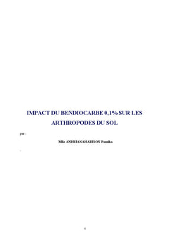 Impact du Bendiocarbe 0.1% sur les Arthropodes du Sol