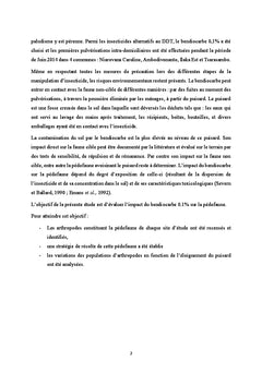 Impact du Bendiocarbe 0.1% sur les Arthropodes du Sol