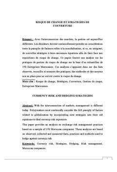 Risque de change et stratégies de couverture