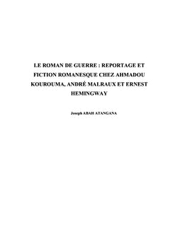 Le roman de guerre : reportage et fiction romanesque chez Ahmadou Kour