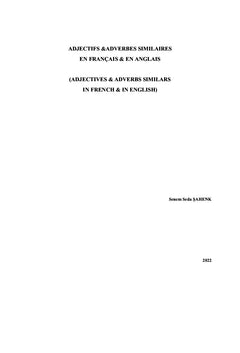 Adjectifs &adverbes Similaires en Français & en Anglais