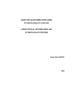 Adjectifs &adverbes Similaires en Français & en Anglais