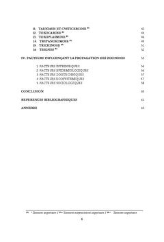Principales zoonoses parasitaires et facteurs de propagations