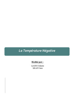 La Température Négative