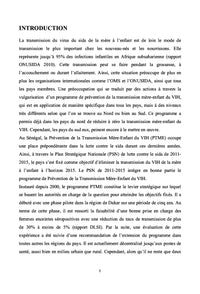 La prévention de la transmission mére-enfant du VIH au Sénégal