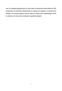 La prévention de la transmission mére-enfant du VIH au Sénégal