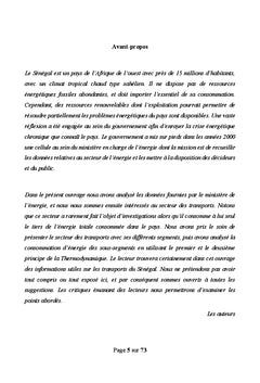 Analyse du secteur des transports du Sénégal