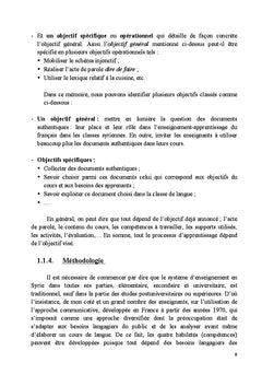 Place et role des documents authentiques dans une classe de FLE