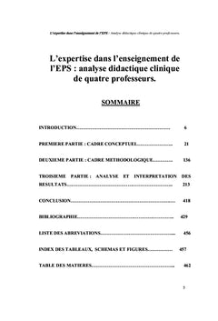 L'expertise dans l'enseignement de l'Education Physique et Sportive