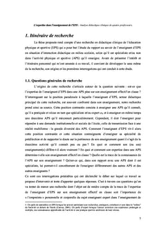 L'expertise dans l'enseignement de l'Education Physique et Sportive