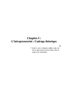 La dynamique intrapreneuriale et l'emploi