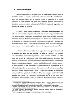 La Gestation Pour Autrui en Droit comparé (Grande-Bretagne / France)