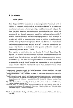L'éducation sexuelle des adolescents dans l'église Cas de la CBCA
