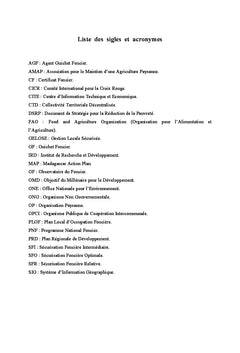 La sécurisation foncière et le développement rural à Madagascar