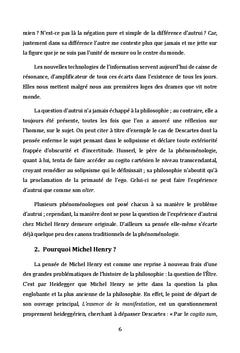 L'intersubjectivité chez Michel Henry