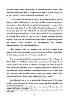 L'intersubjectivité chez Michel Henry